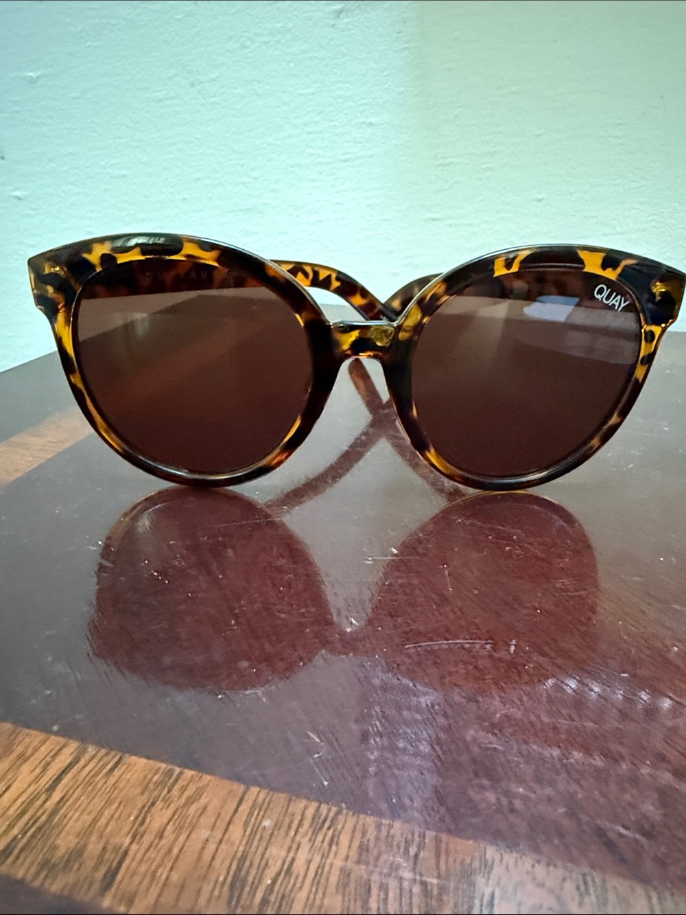 Quay Australia Tortoise Cat Eye Sunglasses - Brown Lenses